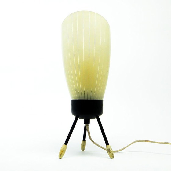 Pop Art Glass Bedside Lamp, Poland, 1960s – Table lamps, Metal (photo 3 of 8)