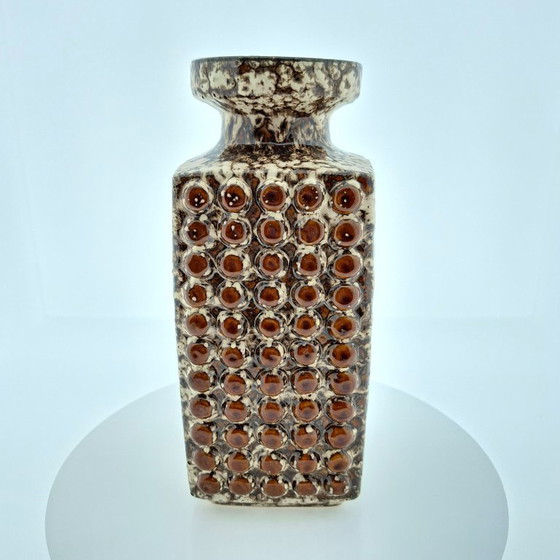 Image 1 of Bruine vaas VEB Haldensleben 'Dots' | 3058A