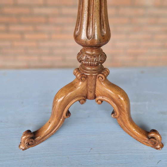 Image 1 of Antico tavolino laterale in legno, tavolo da piante, tavolo da vino, pilastro