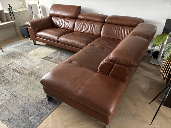 Image 1 of Ecksofa aus Leder in Cognac