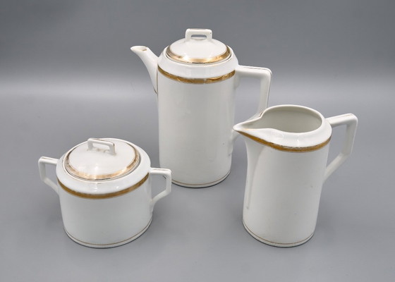 Image 1 of Art Déco Porcelain Coffee Set „Modern”, Porzellanfabrik Merkelsgrün, Czechoslovakia
