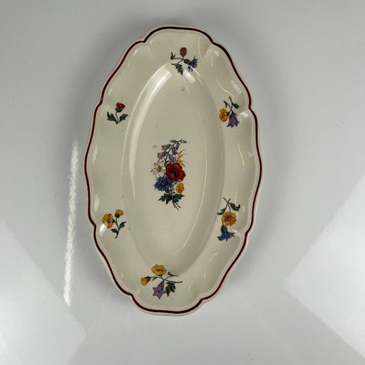 Oval Dish "Agreste" Sarreguemines, 20th Century
