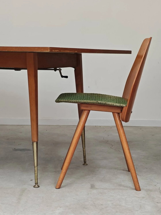Couchtisch, Esstisch für 6 Personen, Ostdeutschland. – Esstische, Holz, Messing, Mid Century Modern (photo 16 of 21)
