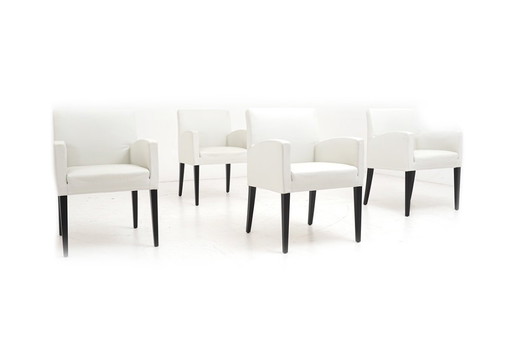 Wittmann Berlin chairs 4 pcs. Leather white chair Dining chairs