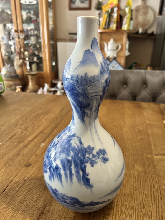 Image 1 of Jarrón chino antiguo de doble calabaza con marca del período Kangxi