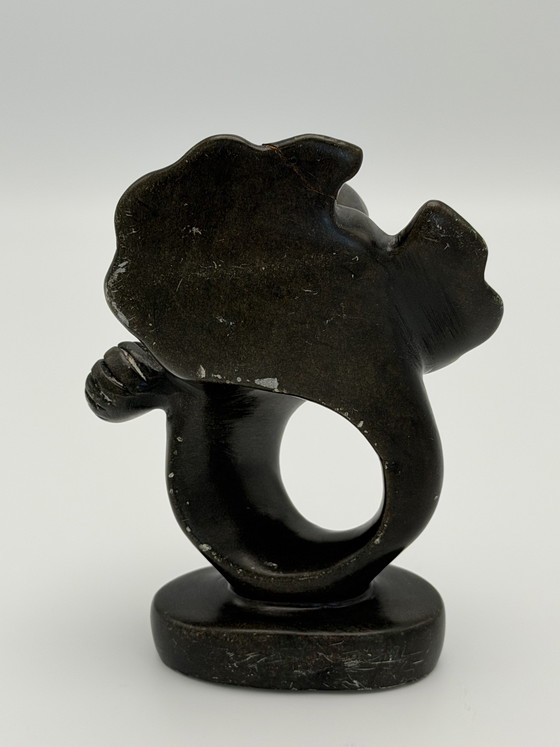 Image 1 of Éléphant en stéatite vintage – sculpté à la main – Statue africaine