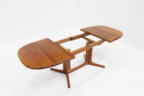 Image 1 of Vintage Danish Oval Extendable Dining Table Solid Teak Glostrup