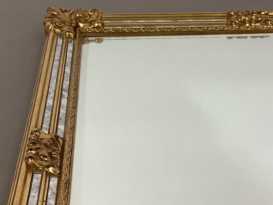 Image 1 of Miroir à facettes Deknudt doré avec bords fumés