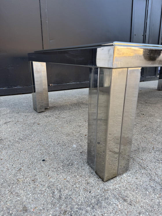 Image 1 of Chrome and smoked glass coffee table, 1970s