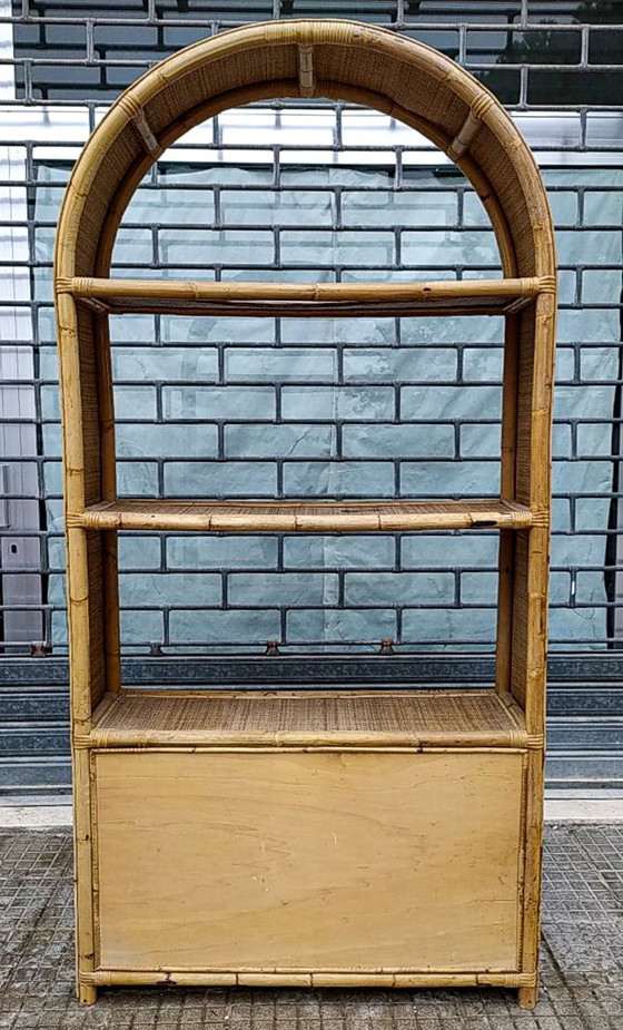 Credenza libreria vintage anni '70 in bambù e rafia – Credenze con vetrina (photo 3 of 10)