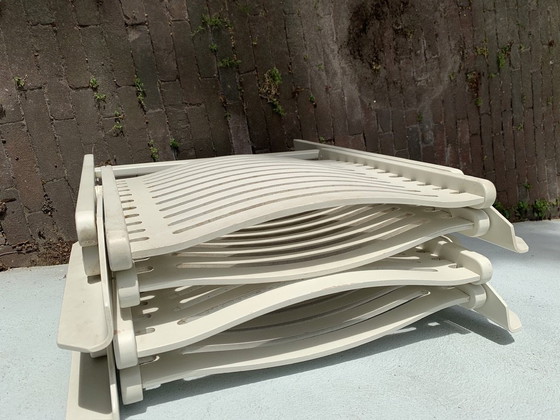 Image 1 of 2 sedie pieghevoli Rex bianche, modello Lounge, Nico Kralj, 1952