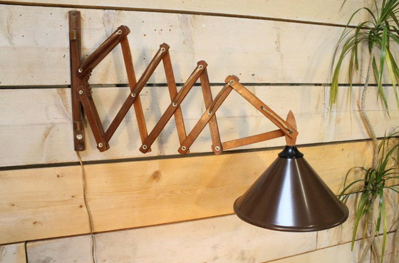 Image 1 of T.J.W. Zweers 60S Teak Scissor Lamp