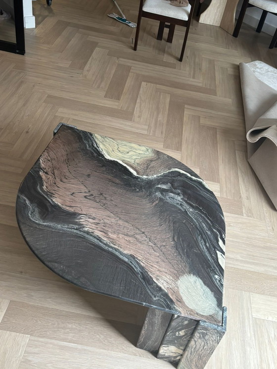 Image 1 of Exclusieve natuurstenen design salontafel – Roche Bobois stijl 