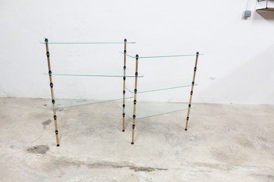 Image 1 of Étagère Présentoir Boulangerie Vitrine de Magasin en Verre et Laiton 1950