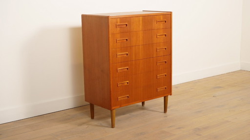 Commode danoise vintage | Teck | 6 tiroirs | 101 cm