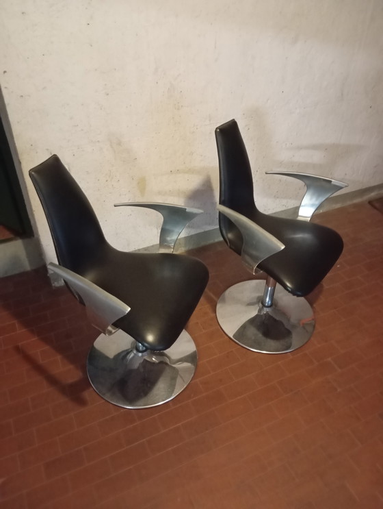 Image 1 of Designstoelen uit het ruimtetijdperk, unieke exemplaren op maat gemaakt.