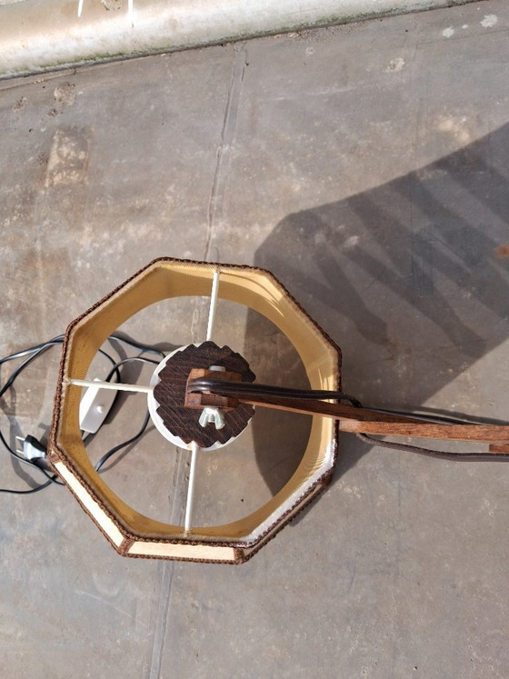 Image 1 of Originale Scherenlampe aus Holz, 1950.