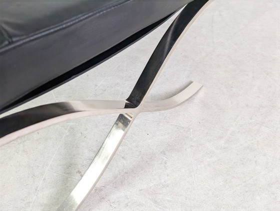 Image 1 of Sgabello Knoll International Barcelona Mies van der Rohe in pelle nera