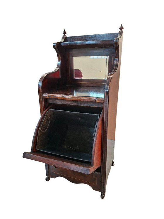 Image 1 of Antique Victorian Purdonium Coal Cabinet with Mirror