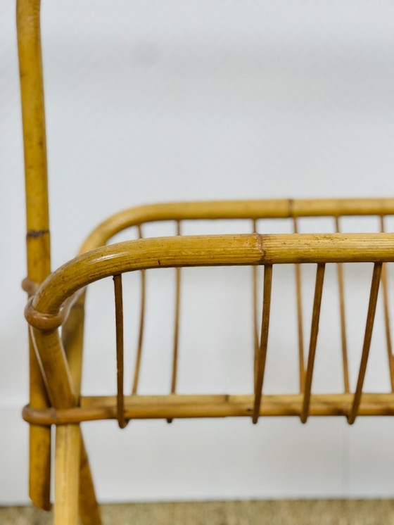 Image 1 of Vintage tijdschriftenrek van rotan, 1960