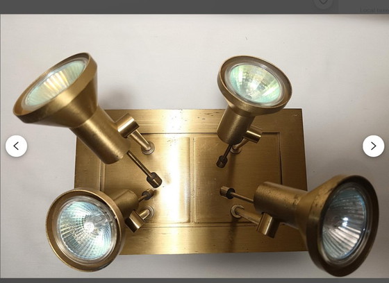 Image 1 of Ceiling Light, Table lamp, Postmodern, Mid Century Modern, Sische-Germany attr, Flush Mount, Satined Brass, multi-directional, r