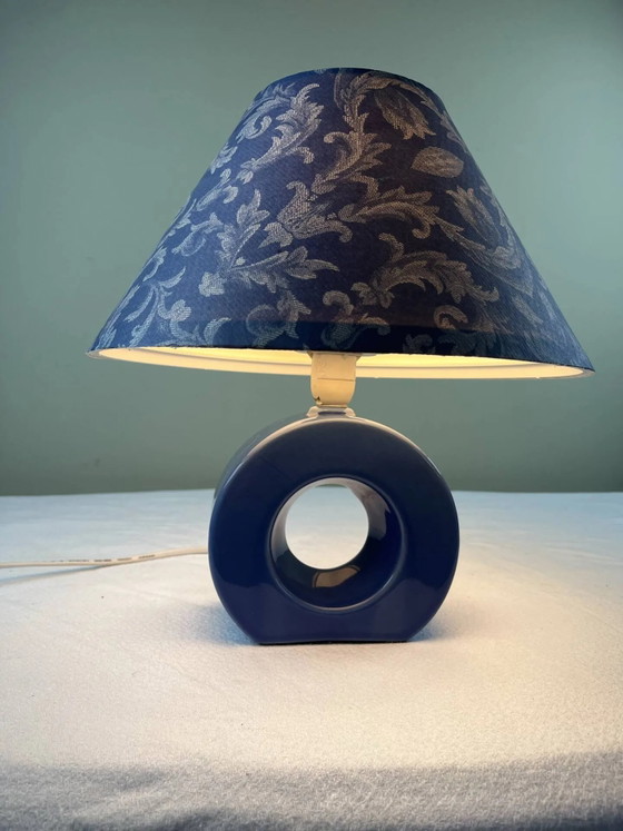 Blue ceramic lamp – Table lamps, Porcelain, Plastic, Mid Century Modern (photo 8 of 13)