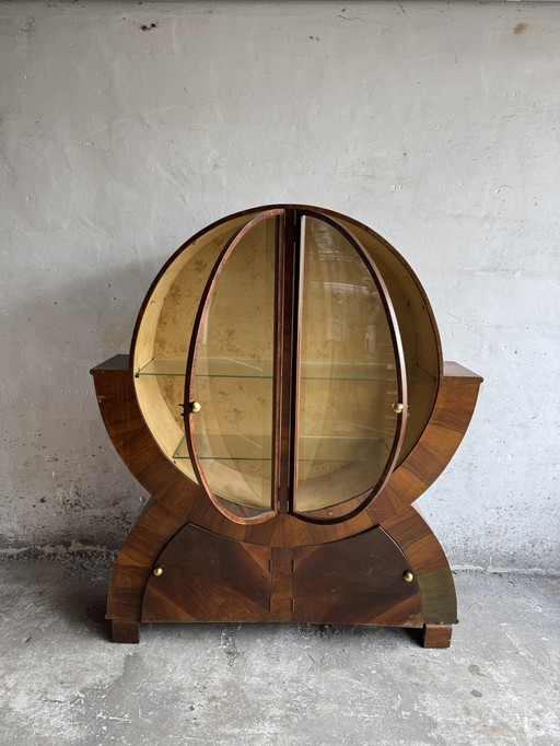 Rare vitrine Art Déco en forme de globe - Design des années 1930