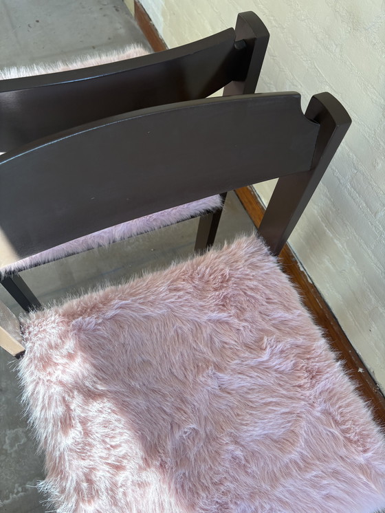 Image 1 of Sessel mit flauschigem Bezug – braun/rosa