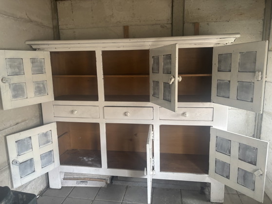 Image 1 of Grote Vintage Brutalist Buffetkast / Dressoir – 201 x 164 cm