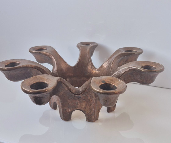 Image 1 of Lampada da tavolo in bronzo di Michael Harjes circa 1960 Brutalismo