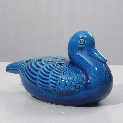Pol Chambost Paris blue cracked flower spade forming a duck France 20th century
