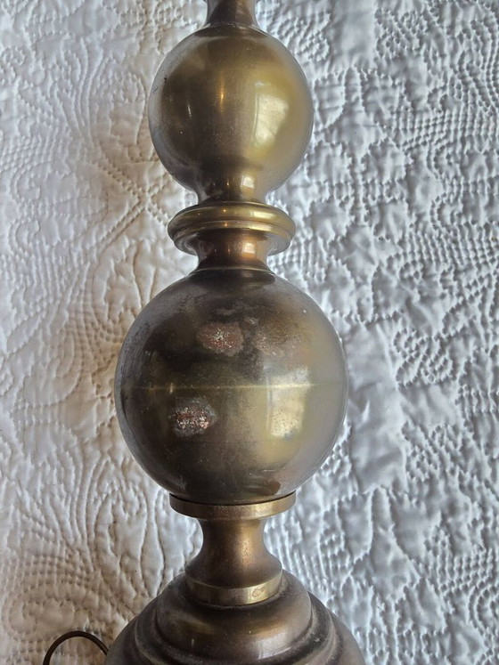Wunderschöne antike Messing-Kronleuchterlampe – Tischlampen, Brass (photo 3 of 5)