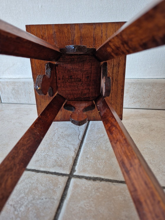 Antique Art Nouveau Wooden Plant Stand – Pedestal Side Table (c. 1920) – Plant table (photo 3 of 8)