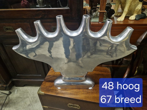 Large silver-colored vase 67x48