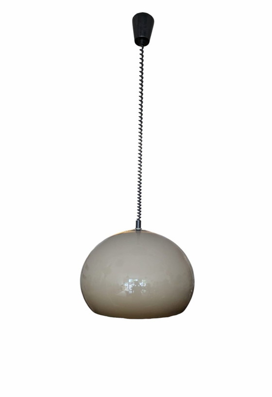 Image 1 of Vintage (Dijkstra?) mushroom hanging lamp/pendant pull lamp