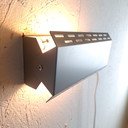Vintage grey metal Wall light 80s Memphis Milano