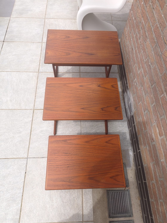 Image 1 of Tables gigognes vintage en teck Kai Kristiansen, modèle VM143, des années 1960