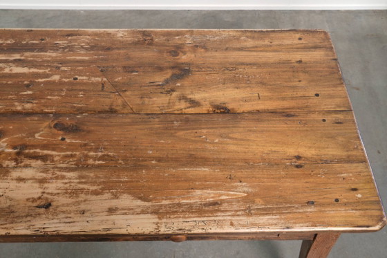 Image 1 of Mooie stoer geleefde landelijke Franse boeren eettafel uit eind 19e eeuw voor 4 tot 6 personen