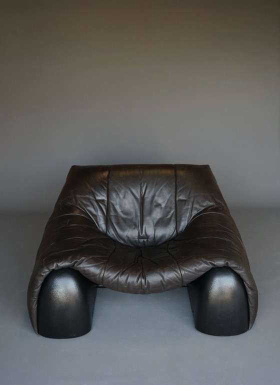 Image 1 of Amak Lounge Chair aus braunem Leder von Annie Hieronimus für Cinna, 1980er Jahre