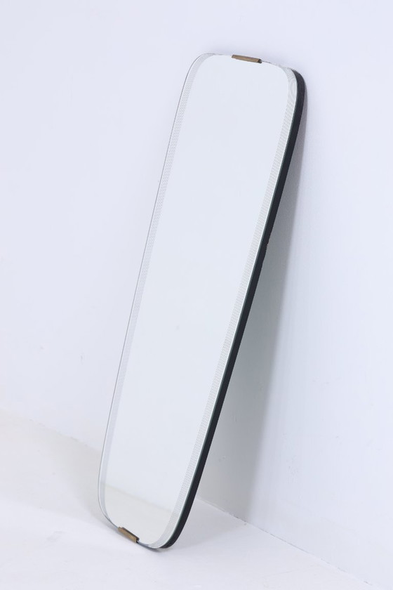 Image 1 of Vintage Miroir années 60 | Mid Century Suspendu Miroir Bois Rétro Incliné Vintage #06-04