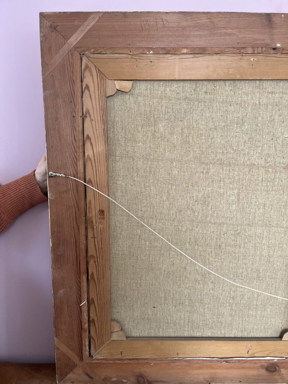 Image 1 of Large signed Danish landscape ca. 1910 – Børge Nyrop – oil on canvas – original gilded frame