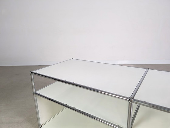 Image 1 of Origineel USM Haller dressoir wit 2x2 TV-plank Fritz ladekast