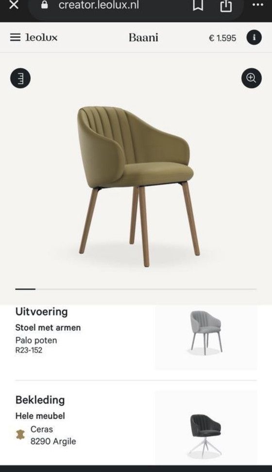 Image 1 of Sillas de comedor Leolux Baani (4)