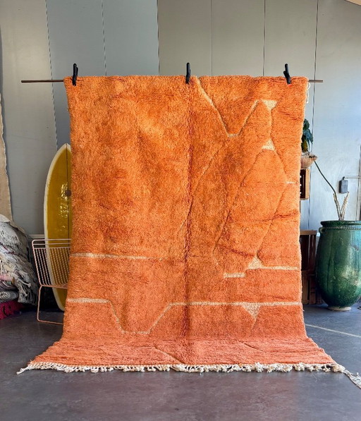 Oranger Marokkanischer Teppich 200x300 cm, Authentischer Marokkanischer Teppich, Berber Teppich