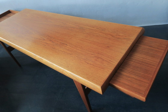 Image 1 of Set of Teak Coffee Tables and Tray by Johannes Andersen for Trioh, Denmark 1960s