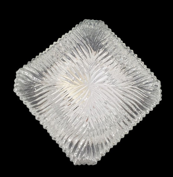 Image 1 of 2243 vintage glass ceiling lamp with structured glass