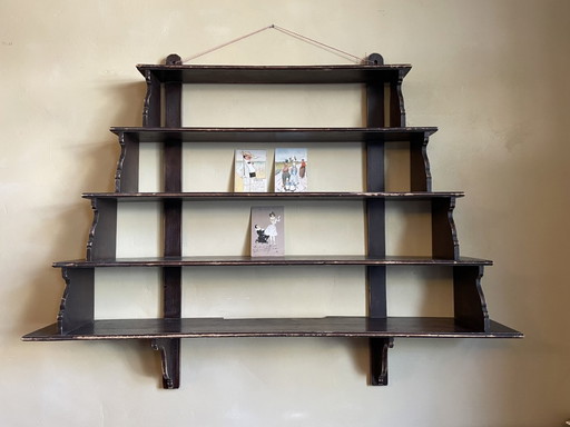 Grande scaffale da appendere, scaffale da cucina, scaffale da parete, antico francese