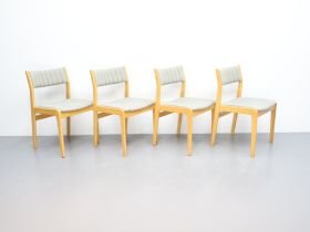 Sedie da pranzo vintage / tessuto rovere / giallo grigio / set di 4 Farstrup (photo 2 of 5)