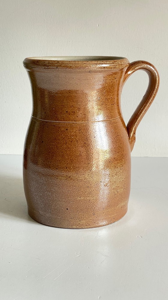 Image 1 of Vintage beige aardewerken kan