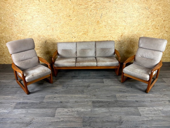 Image 1 of Divano in teak anni '60-'70 a 3 posti e 2 poltrone Easy Chair Holstebro Møbelfabrik A/S
